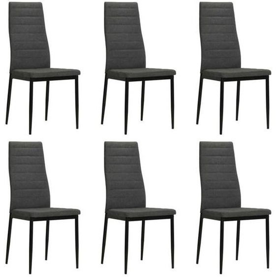 vidaXL 6x Chaise de Salle à Manger Tissu Gris Foncé Chaise à Manger Cuisine 275379