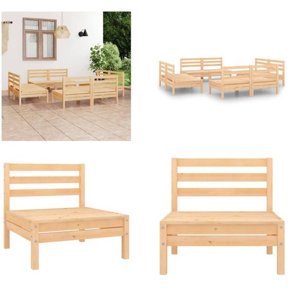 vidaXL 8 pcs. Ensemble de salon de jardin en bois de pin massif - Ensemble de salon de jardin - Ensemble de salon de jardin - Ensemble de salon - Ensemble de salon