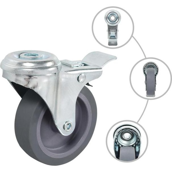 vidaXL 8 pcs. Roulettes pivotantes avec trou au dos 75 mm