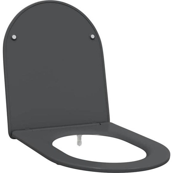 vidaXL Abattant de W.-C. à fixation rapide anthracite 44 x 36,4 x 3,4 cm