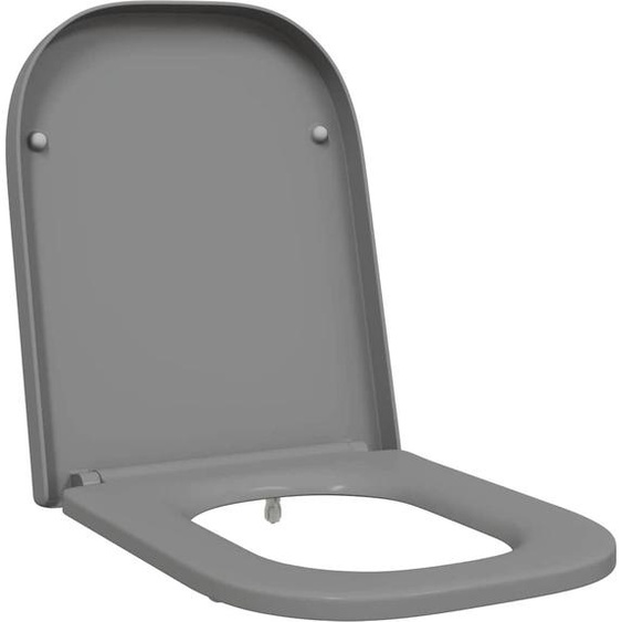 vidaXL Abattant de W.-C. à fixation rapide Gris 44,5 x 35 x 3,6 cm Duroplast