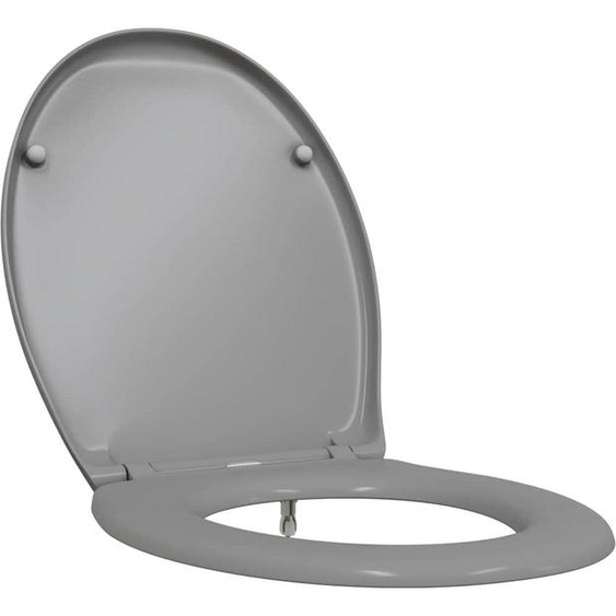 vidaXL Abattant de W.-C. à fixation rapide Gris 44,8 x 37,3 x 4,2 cm Duroplast