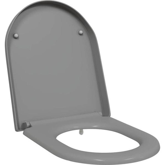 vidaXL Abattant de W.-C. à fixation rapide Gris 46,2 x 36 x 4,3 cm Duroplast