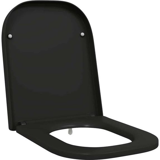 vidaXL Abattant de W.-C. à fixation rapide Noir 44,5 x 35 x 3,6 cm Duroplast