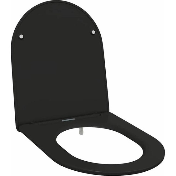 vidaXL Abattant de W.-C. à fixation rapide Noir 44 x 36,4 x 3,4 cm Duroplast