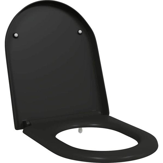 vidaXL Abattant de W.-C. à fixation rapide Noir 46,2 x 36 x 4,3 cm Duroplast