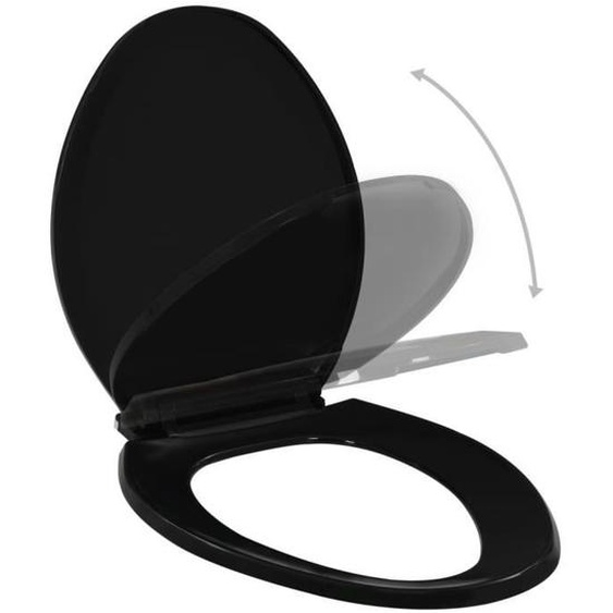 vidaXL Abattant WC à fermeture en douceur Libération rapide Noir
