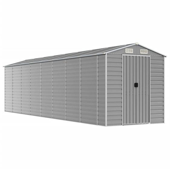 vidaXL Abri de jardin gris clair 191x725x198 cm Acier galvanisé