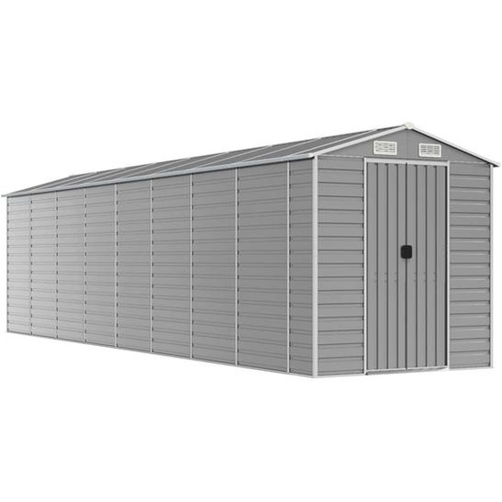 vidaXL Abri de jardin gris clair 191x810x198 cm Acier galvanisé