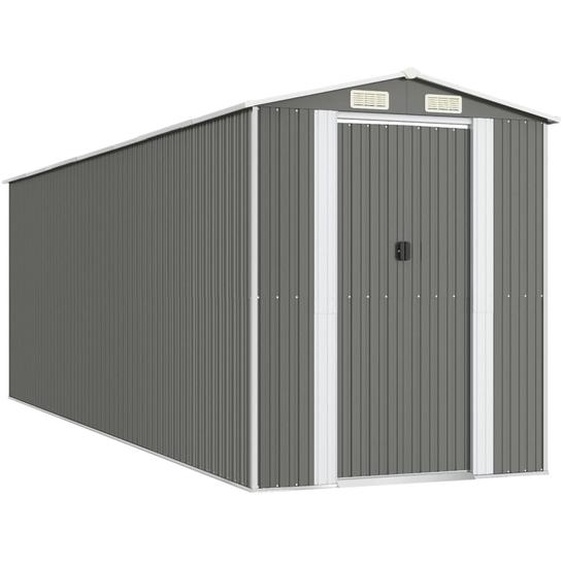 vidaXL Abri de jardin gris clair 192x606x223 cm Acier galvanisé