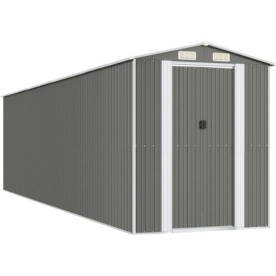 vidaXL Abri de jardin gris clair 192x772x223 cm Acier galvanisé