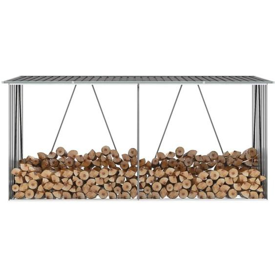 Vidaxl - Abri de stockage de bois Acier galvanisé 330x84x152 cm Gris