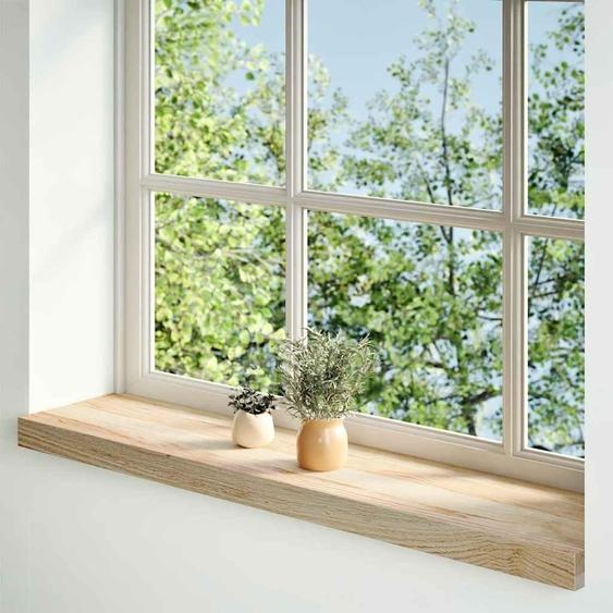 vidaXL Appuis de fenêtre 2 pcs. Non traité 100x20x2 cm Chêne massif
