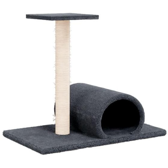 vidaXL Arbre à chat avec tunnel gris foncé 60x34,5x50 cm