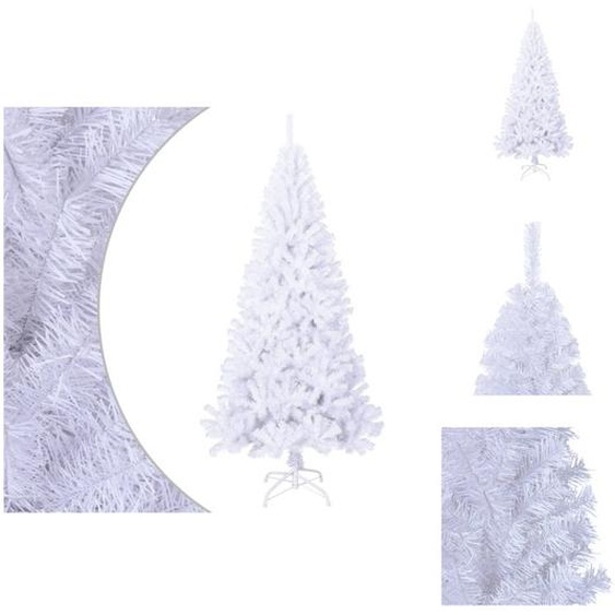 vidaXL Arbre de Noël artificiel avec branches épaisses Blanc 180 cm PVC - Sapins de Noël