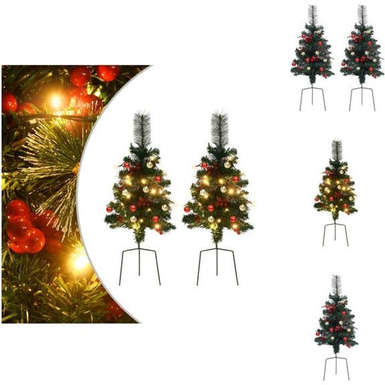 vidaXL Arbre de Noël artificiel avec éclairage 2 pcs. Outdoor 76 cm - Sapins de Noël