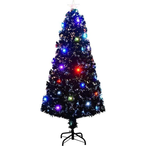 vidaXL Arbre de Noël artificiel avec support/LED 150 cm fibre optique