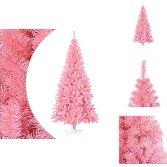 vidaXL Arbre de Noël artificiel avec support Rose 210 cm PVC - Sapins de Noël