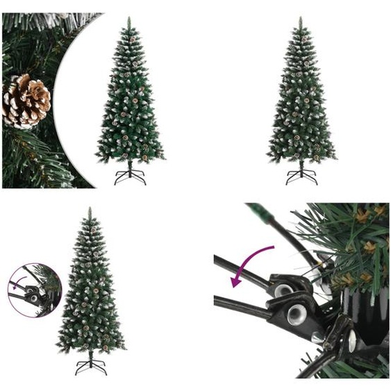 vidaXL Arbre de Noël artificiel avec support Vert 150 cm PVC - Arbre de Noël - Arbres de Noël - Arbre de Noël artificiel