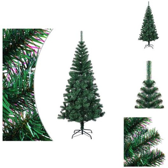 vidaXL Arbre de Noël artificiel pointes irisées vert 210 cm PVC - Sapins de Noël