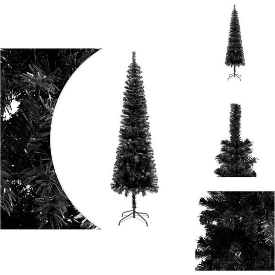 vidaXL Arbre de Noël élancé noir 240 cm - Arbres de Noël