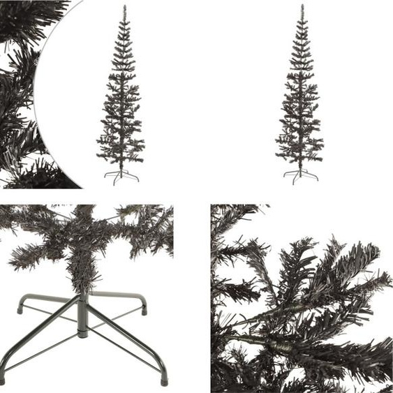 vidaXL Arbre de Noël élancé Noir 240 cm - Sapin de Noël artificiel - Arbres de Noël artificiels - Arbres de Noël