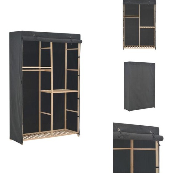 vidaXL Armoire à 3 niveaux Gris 110 x 40 x 170 cm Tissu - Armoires à vêtements