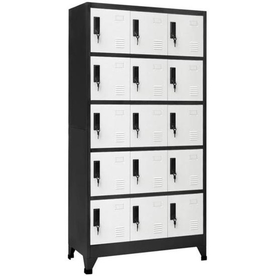 vidaXL Armoire à casiers Anthracite et blanc 90x40x180 cm Acier 339824