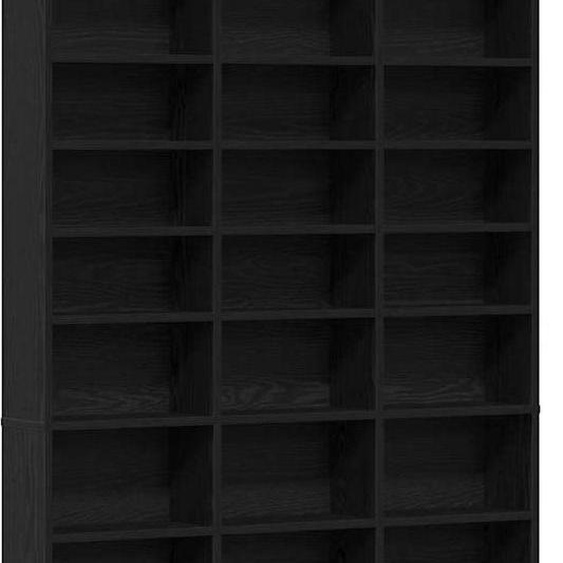 vidaXL Armoire à CD avec étagère noir aspect chêne 101 x 23 x 177,5 cm