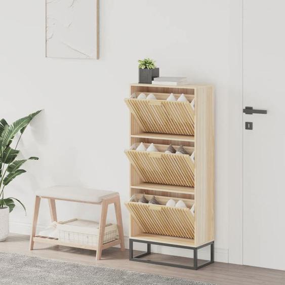 vidaXL Armoire à chaussures 52x25x120 cm bois dingénierie, rangement pour chaussures, support à chaussures, 352129