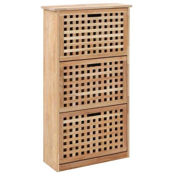 vidaXL Armoire à chaussures 55x20x104 cm Bois de noyer massif 247600