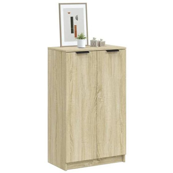 vidaXL Armoire à Chaussures Armoire de Couloir Organisateur Meuble de Rangement Maison Intérieur Chêne Sonoma 59x35x100cm 811442