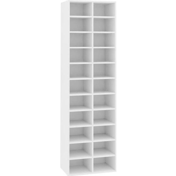 vidaXL Armoire à chaussures Blanc 54 x 34 x 183 cm Aggloméré