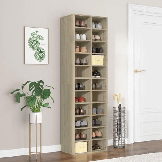 vidaXL Armoire à chaussures Chêne sonoma 54x34x183 cm Aggloméré
