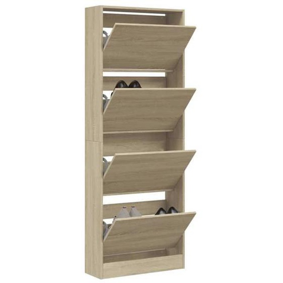 vidaXL Armoire à chaussures chêne sonoma 60x21x163,5cm bois ingénierie 839905