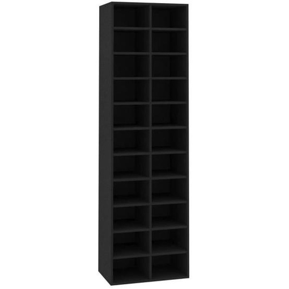 vidaXL Armoire à chaussures Noir 54 x 34 x 183 cm Aggloméré