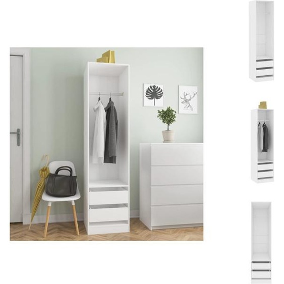 vidaXL Armoire à tiroirs blanc 50x50x200 cm Bois composite - Armoires à vêtements