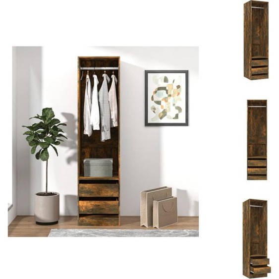 vidaXL Armoire à tiroirs chêne fumé 50x50x200 cm - Armoires à vêtements
