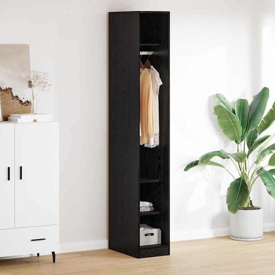 vidaXL Armoire avec étagère noir aspect chêne 50 x 30 x 200 cm