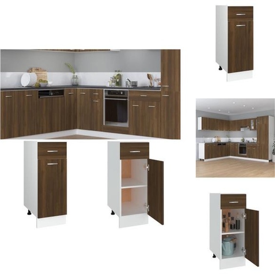 vidaXL Armoire basse avec tiroir, aspect chêne brun 30x46x81,5 cm - Armoires de cuisine