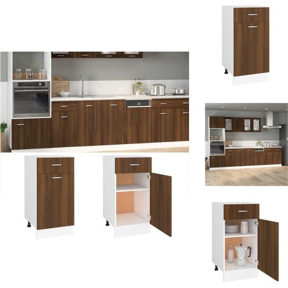vidaXL Armoire basse avec tiroir, aspect chêne brun 40x46x81,5 cm - Armoires de cuisine