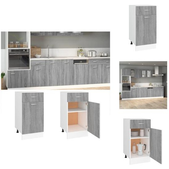 vidaXL Armoire basse avec tiroir Gris Sonoma 40x46x81,5 cm - Armoires de cuisine
