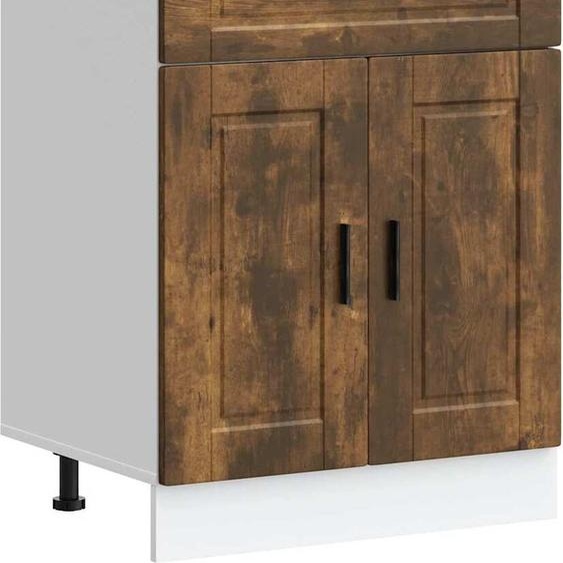 vidaXL Armoire basse de cuisine Porto Chêne fumé Matériau dérivé du bois