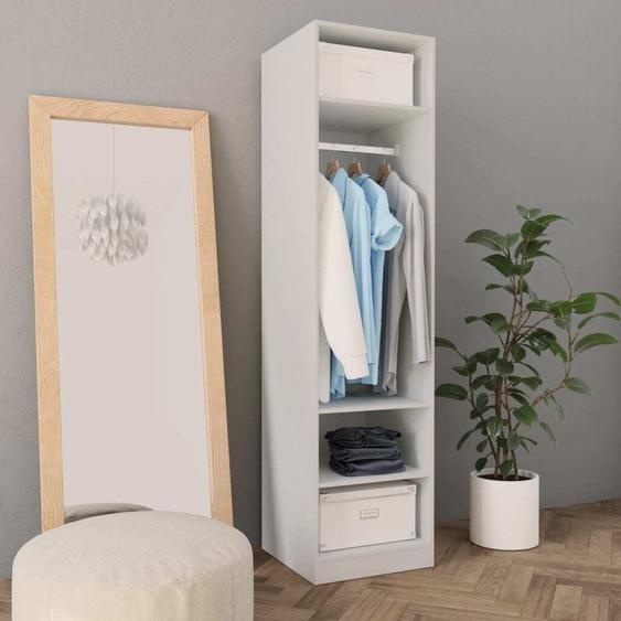 vidaXL Armoire blanche 50x50x200 cm Bois composite - Armoire - Penderies - Poteau - Armoire