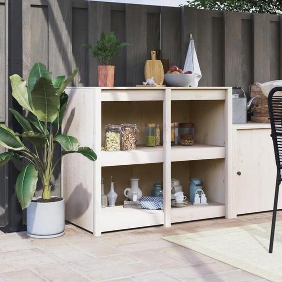 vidaXL Armoire de cuisine dextérieur blanc bois de pin massif 832354