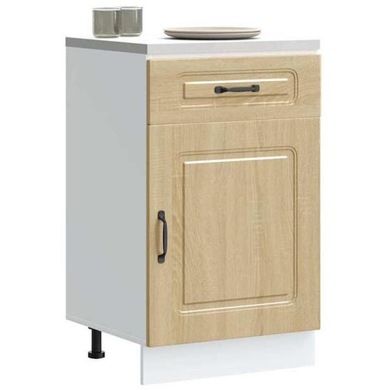 vidaXL Armoire de cuisine Kalmar chêne sonoma bois dingénierie, meuble bas dévier, meuble bas de cuisine avec tiroir, 853480
