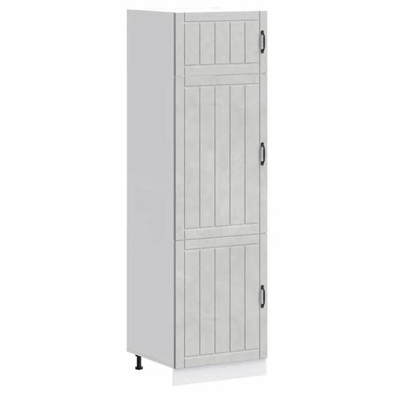 vidaXL Armoire de cuisine Lucca gris béton bois dingénierie, armoire de cuisine haute, armoire de cuisine indépendante, 853871
