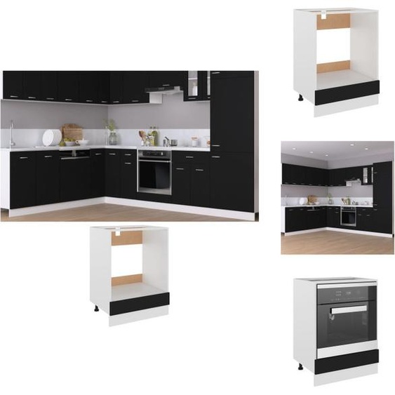vidaXL Armoire de cuisine noire 60x46x81,5 cm Bois composite - Armoires de cuisine