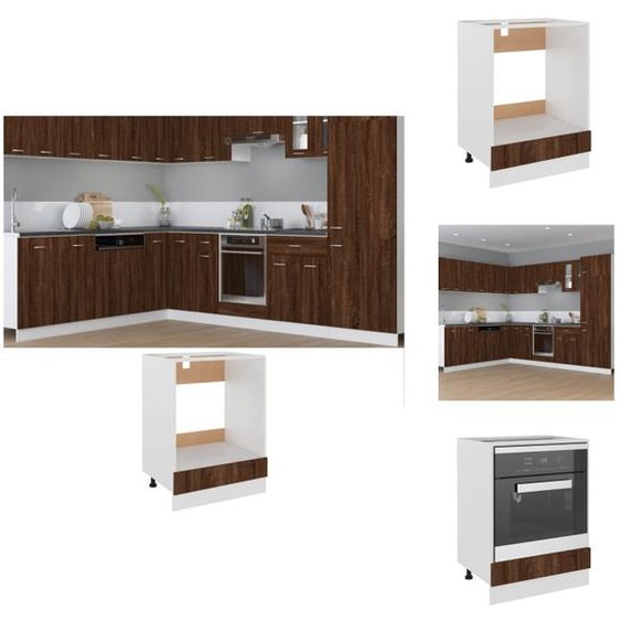 vidaXL Armoire de cuisinière brun imitation chêne 60x46x81,5 cm Matériau dérivé du bois - Armoires de cuisine