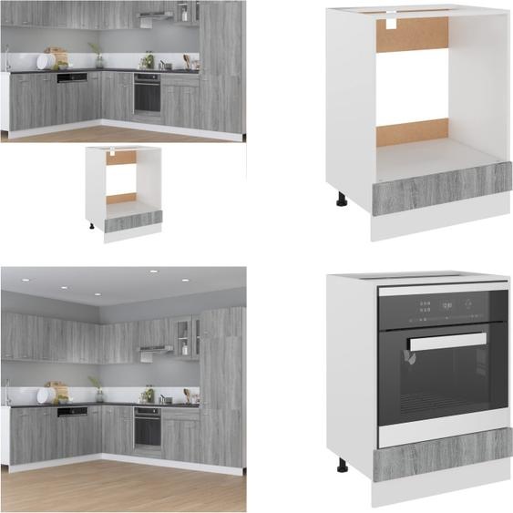 vidaXL Armoire de cuisinière Gris Sonoma 60x46x81,5 cm Bois composite - Armoire de cuisinière - Armoire de four - Armoire de four de cuisine